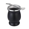 8oz Yerba Mate Gourd Set Easy To Clean Black Stainless Steel Cup Straw Cleaning Brush