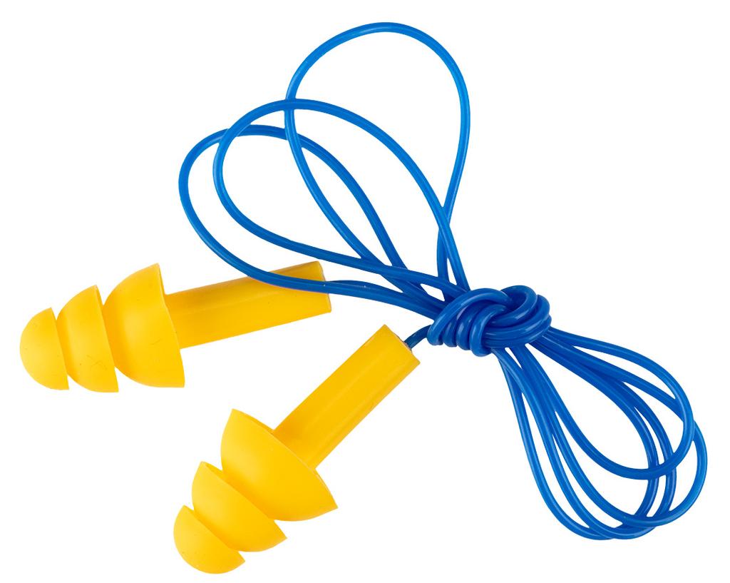 Corded earplugs with a storage container