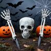 3pcs Halloween Outdoor Skeleton Decor Realistic Skull Ornaments Props Skeleton Coming Out Of Ground Ground Breaker Skeleton