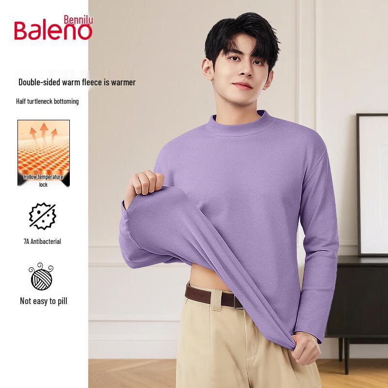 Baleno Men s 7A Anti-bacterial Thermal Semi-High Neck Long Sleeve T-shirt XL