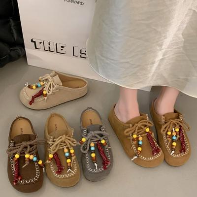 Women's Slippers Flats Sandals Retro Casual Mules Shoes Woman 2025 Trend Summer Shallow Platform Bohemian Zapatillas De Mujer