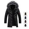 Winter Parka Men 'S Solid Jacket Thick Warm Coat Long Hooded Jacket Fur Collar Windproof Padded Coat Fashion Men