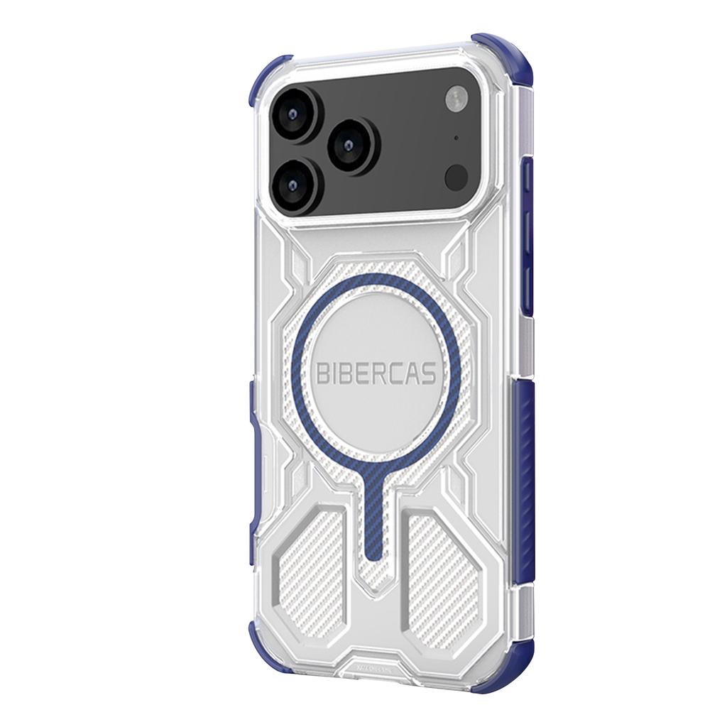 BIBERCAS New Mobile Phone Case With Magnetic Suction And Four-sided,military-grade Anti-drop Mobile Phone Protective Case With Carbon Fiber Texture