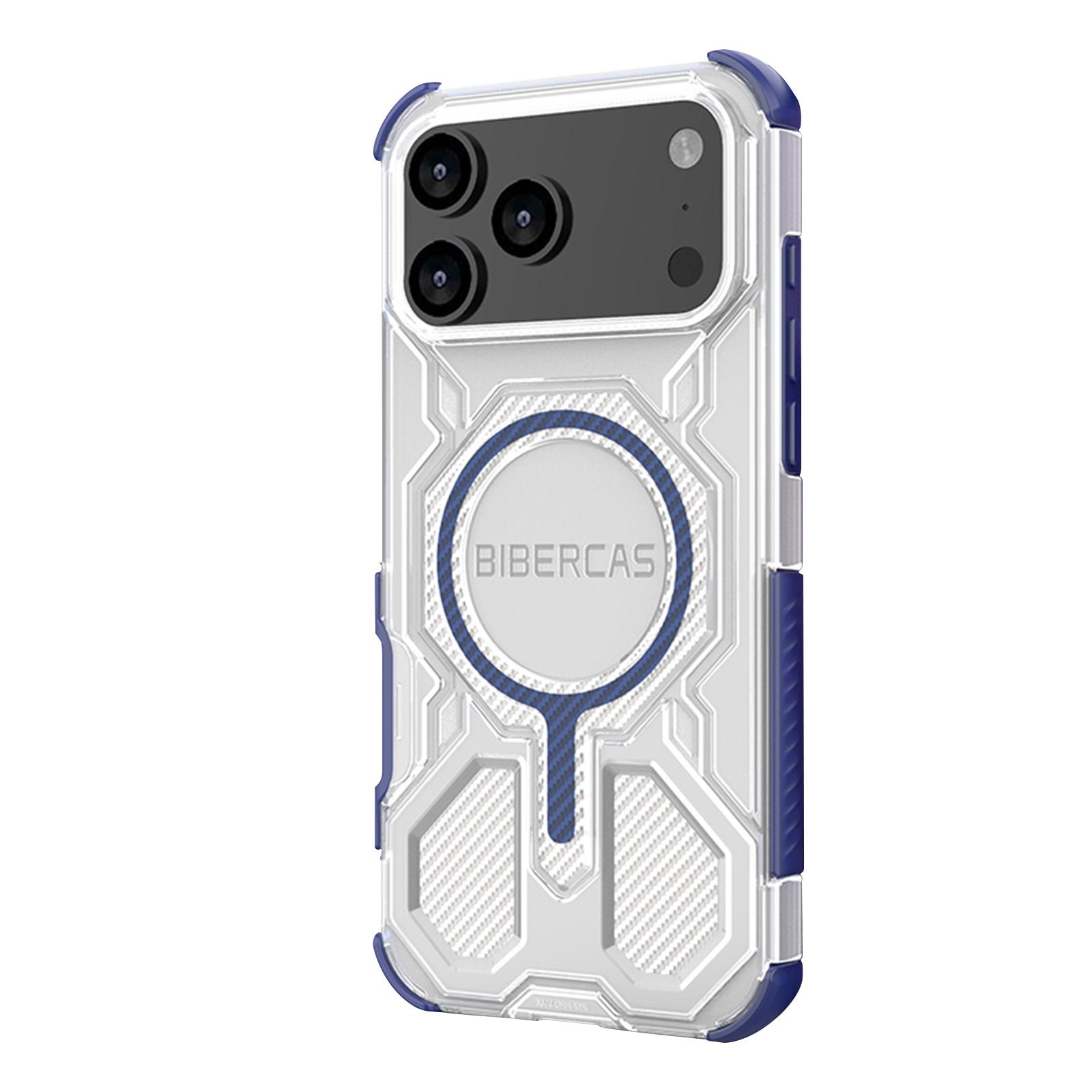 

BIBERCAS New Mobile Phone Case With Magnetic Suction And Four-sided,military-grade Anti-drop Mobile Phone Protective Case With Carbon Fiber Texture One Size синий