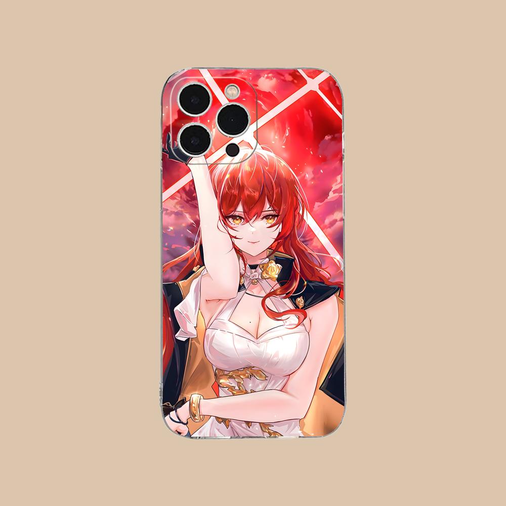HSR Himeko Clear TPU Mobile Case for iPhone 17 16 15 14 13 12 11 X XR XS Air Pro Max Plus Mini Colorful Cover