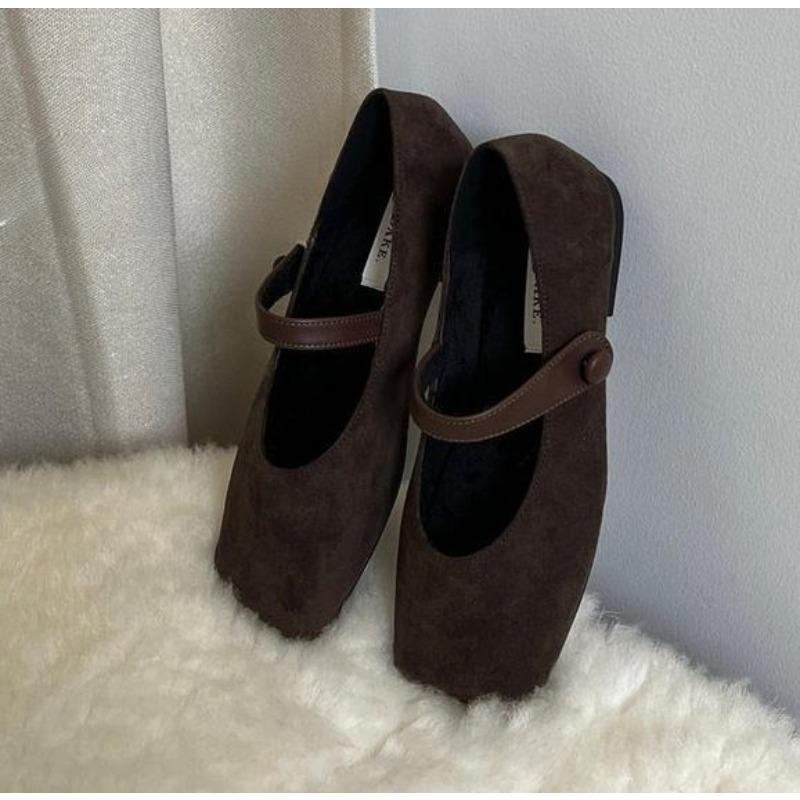 Designer Vintage Slip on Women Mary Jane Shoes Fashion Square Toe Shoes 2026 Spring Casual Dress Ballet Flats Shoes