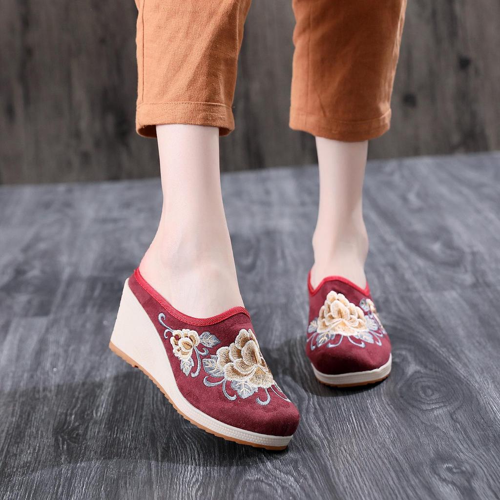 Tianxian 2020 Hanfu Ethnic Embroidered Jacquard High Heel Slippers