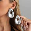 IngeSight.Z Exaggerated Irregular Teardrop Shape Metal Stud Earring for Women Creative Hollowout Piercing Ear Accessory Jewelry