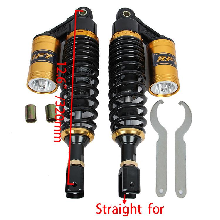 

320mm 340mm 360mm 380mm 400mm Universal U Type/Round Hole Air Shock Absorber Rear Suspension Spring Scooter DirtBike Gokart Quad ATV Motorcycle 320mm U type