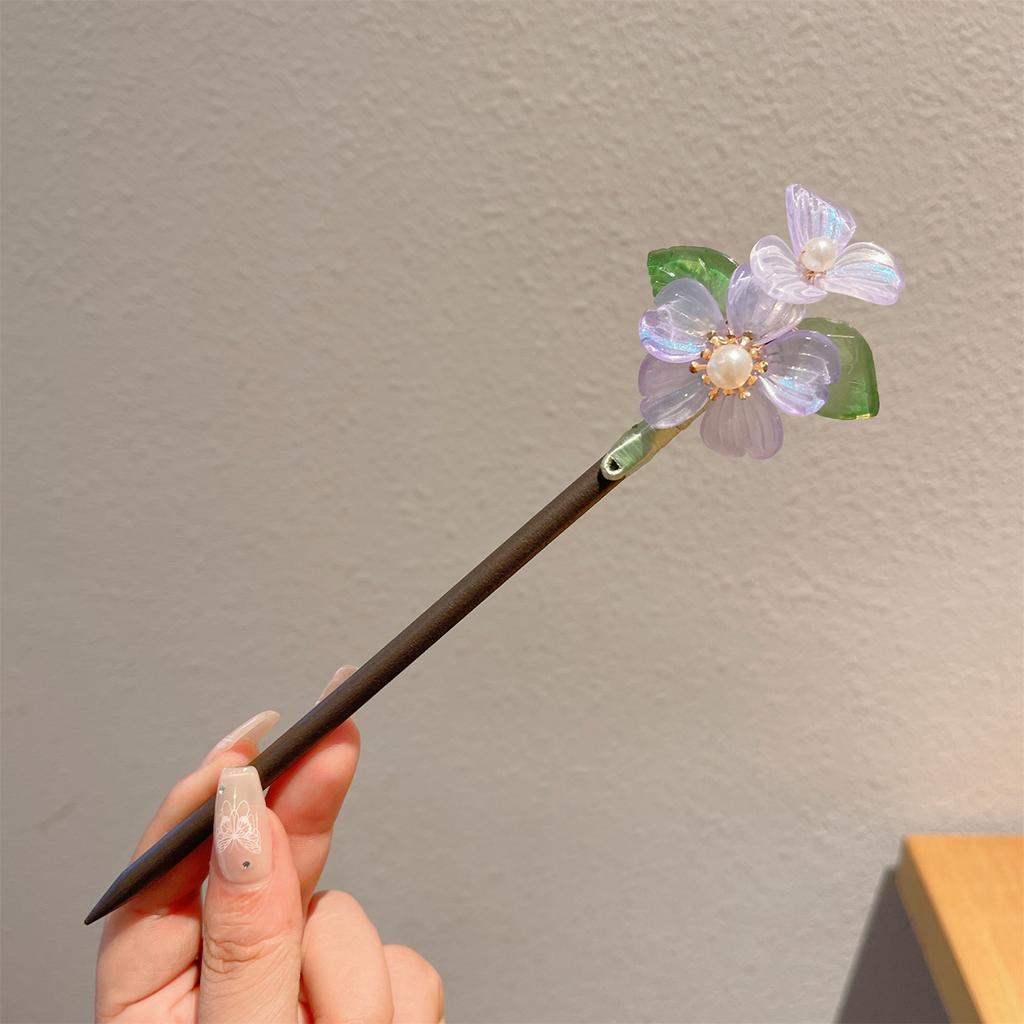 Wooden New Chinese Style Hairpin Women's Ancient Style Horse Face Skirt Accessories High-End Hanfu Step Rocking Women Hair Stick