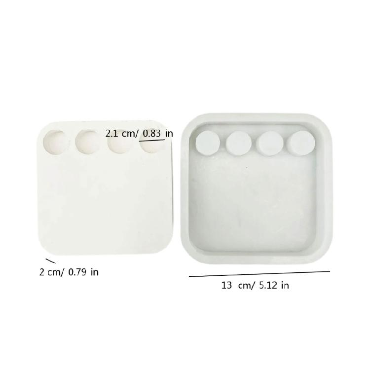 Four Holes Candle Holder Silicone Mold European Candlestick Cement Plaster Craft Mould DIYs Resin Candle Stand Molds