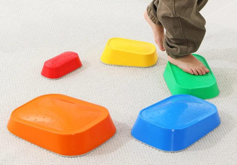 Sensory Path River Stones Children Balancing Stones Stepping Stones for Children Motor Skills and Coordination Colorful 6 Pcs