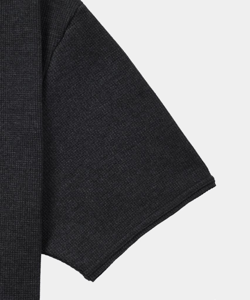 Dekkoloso Dima Cotton Henley Neck Short Sleeve T-Shirt [Charcoal]
