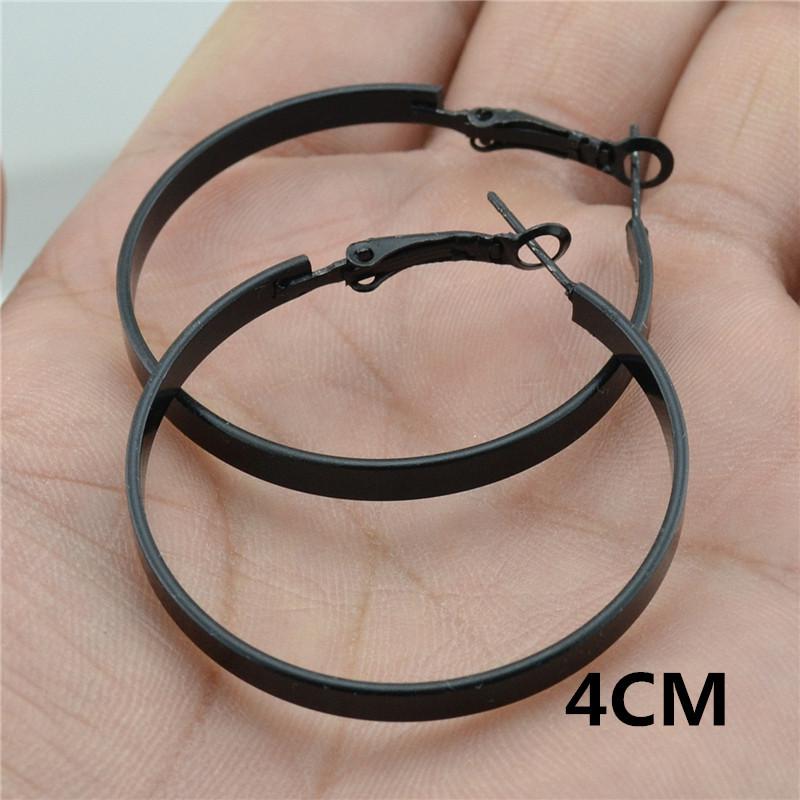 Women's Versatile Large Hoop Earrings - Trendy Personality In Black, Gold, Silver; Non-Piercing Ear Clips for Nightclubs