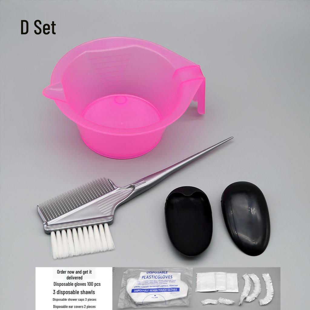 Kit de coloration capillaire: Châle, Bol de teinture, Peigne, Brosse douce, Cache-oreilles, Articles professionnels pour cheveux.