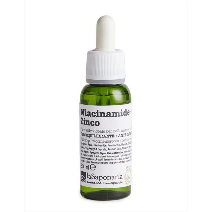 Sérum - La Saponaria - Niacinamide + Zinc - Sébo Régulateur - Anti Imperfections - 30 Ml
