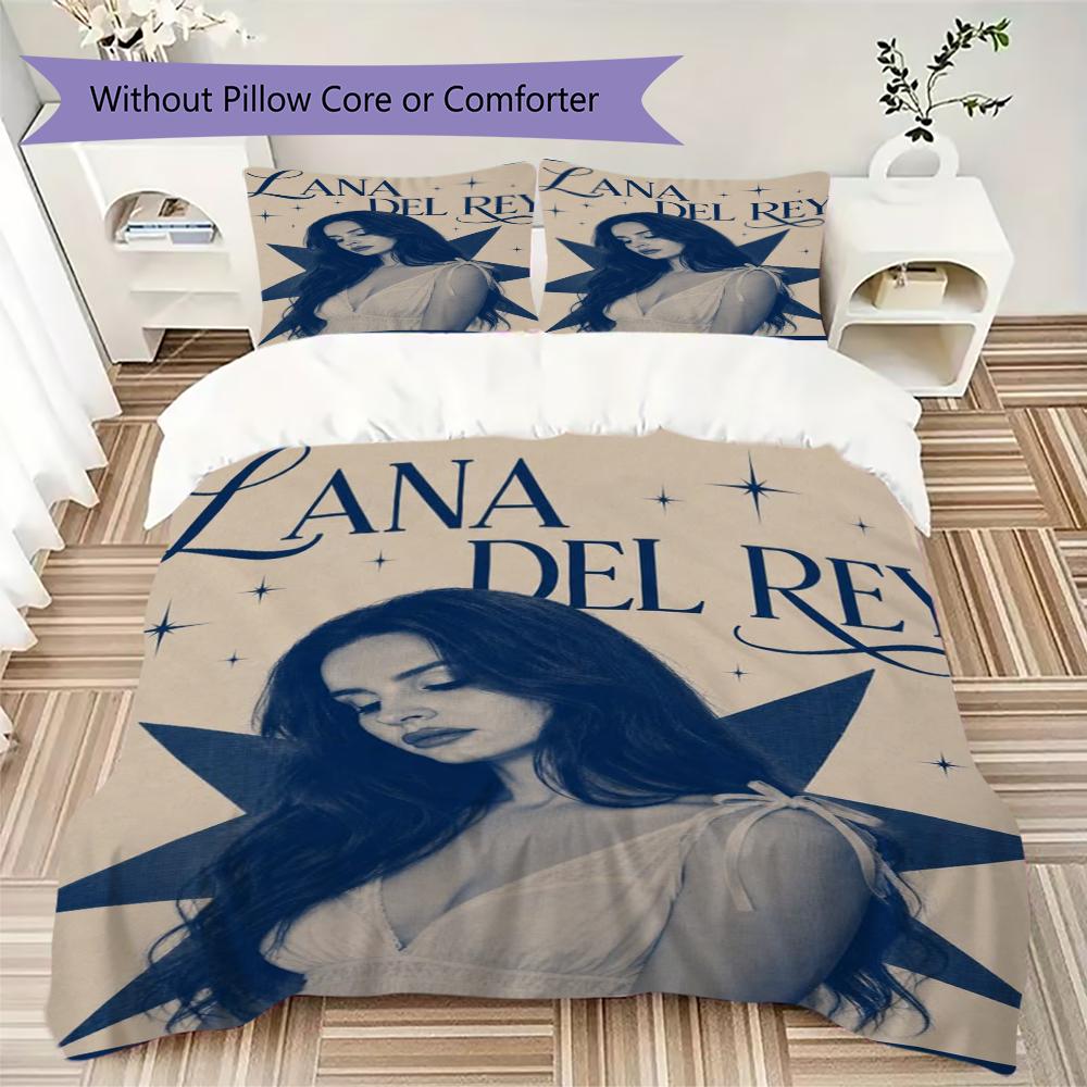 Lana Del Rey Pattern Bedding Uilt Set Uilt Cover Pillowcase Home Decoration Birthday Gift (1 * Duvet Cover + 2 * Pillowcase Without Core)