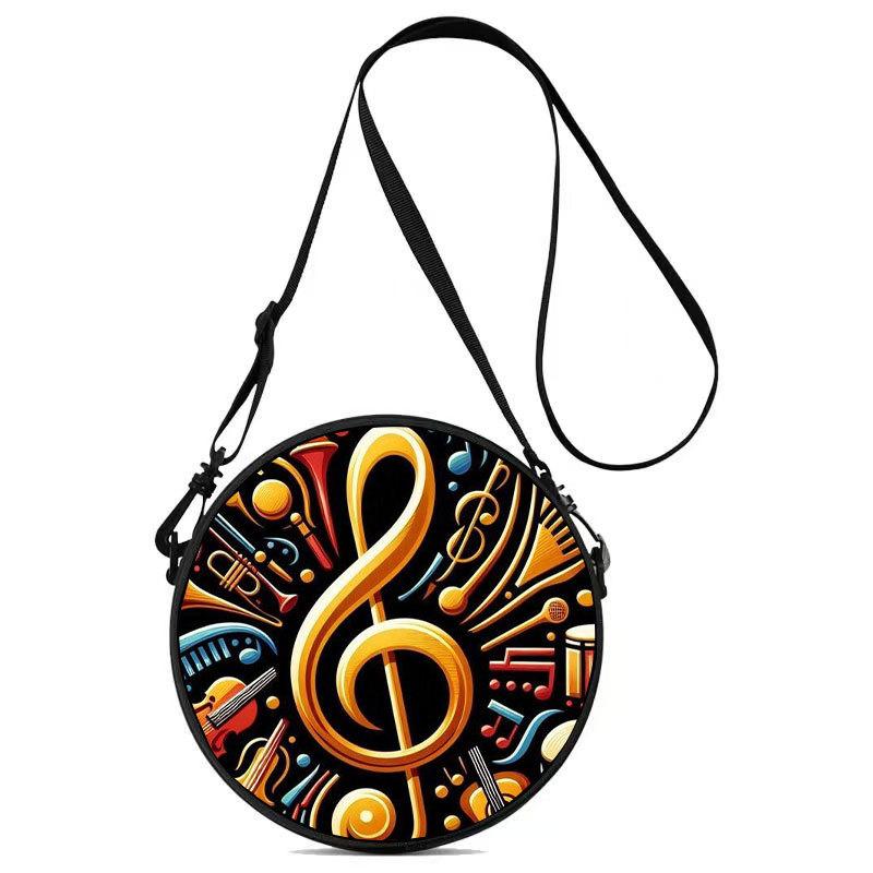Women'S Personalized Vinyl Record Small Round Bag Can Be Carried And Carried Polyester Multi-Functional Cosmetic Bag Storage Bag
