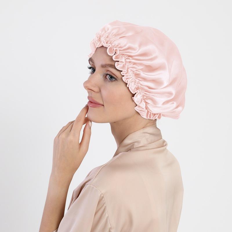 Mulberry Silk Hair Care Round Cap 16 Mmi Silk Nightcap Headgear Chemotherapy Cap Silk Shower Cap