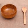 Natural Round Wooden Bowl Soup Salad Noodle Rice Fruit Shock-proof Handicraft Holder Kitchen Handmade Wood Bowl For Kids