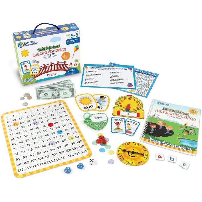 Learning Resources Skill Builders Summer Learning Activity Set Kindergarten to First Grade - 252 Pieces, Ages 5-6+, Learn to Read for Kids, (Pack of 1)