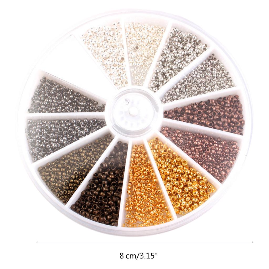 2400/3000Pcs Versatile Crimp Beads Set Jewelry Making Findings Kits Assorted Bracelets Earring Beads DIY Craft Supplies
