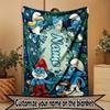 Custom Name Personalized The Smurfs Print Blanket, Home Decor, Bedroom, Sofa, Camping, Couch, Gifts for Birthday Christmas