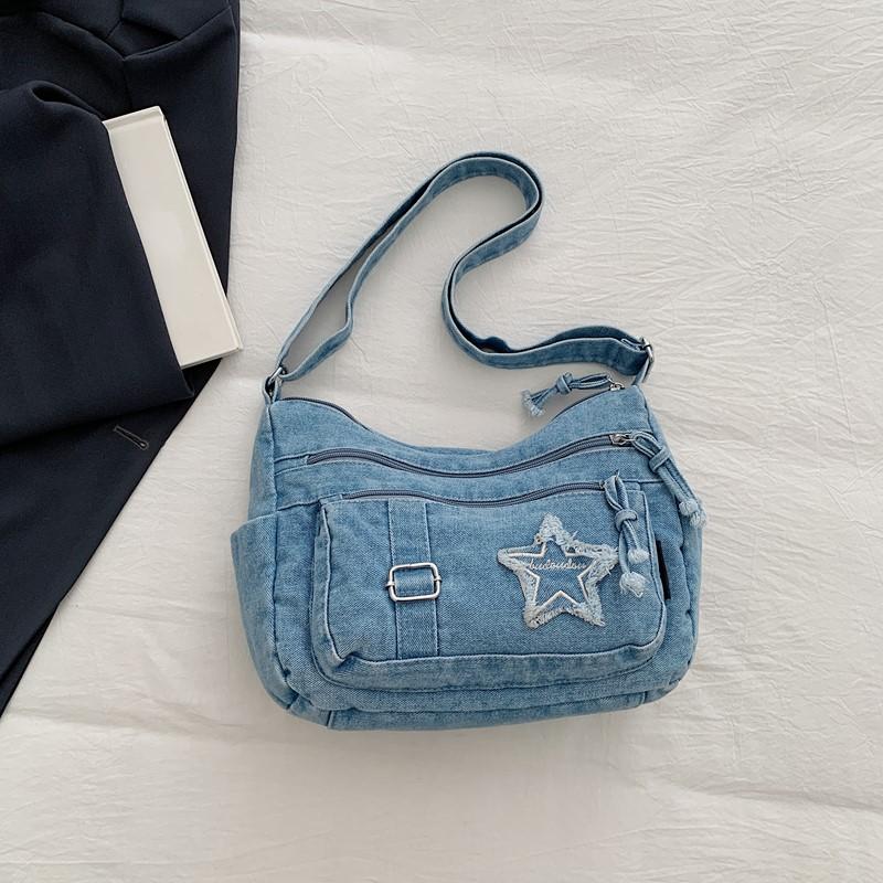 Denim Bag Women's Shoulder Bag Large Capacity Commuter Crossbody Bag