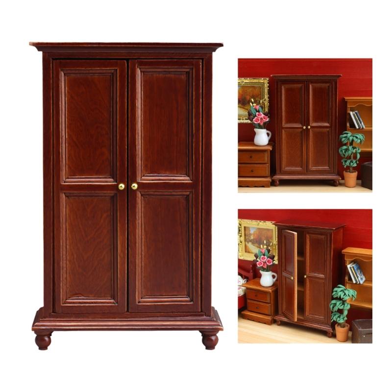 Doll House Zakka Model Realistic Dollhouses Wardrobe Realistic Play Armoire Realistic 1:12 Model Mini Armoire Toy