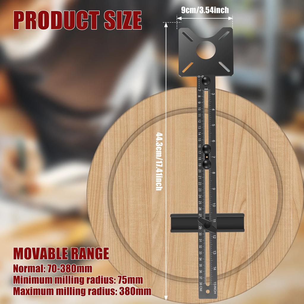 Aluminum Alloy Router Milling Groove Bracket Adjustable Woodworking Router Circle Jig for Trimming Machine