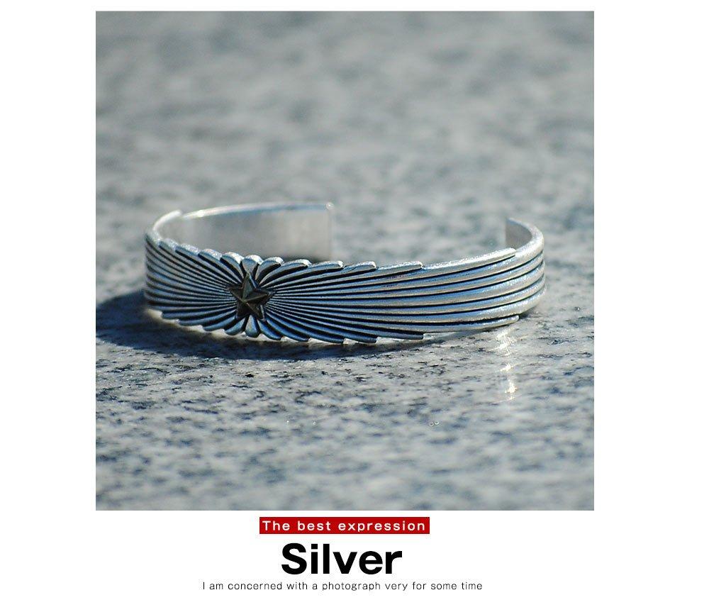 Starlight Bangle Brass Bracelet for Men and Silver and Gold Revo. Women, (Silver)