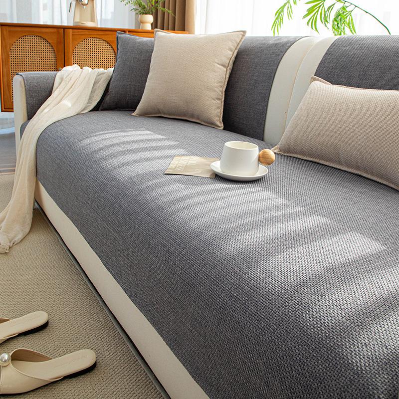 Imitation Cotton and Linen Sofa Cushion Solid Color Minimalist Slip Cushions Anti Wrinkle Wear-resistant Non Shrinking Couch Protection Pads 7070cm 1pcs 1160₽