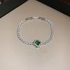 Gold-Plated Zircon Sun & Heart Bracelet: Stylish, Versatile, Elegant Light Luxury Jewelry for Women.