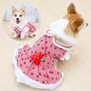 Sommer Frühling Kariertes Erdbeer-Kleid für Hündinnen Niedliches Welpen Haustier Katze Kleidung für Kleine Mittlere Yorkies Chihuahuas Möpse