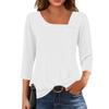3/4 Sleeve Shirts For Women  Tees Blouses Casual Plus Size Basic Tops Pullover