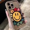 Color smiley face sunflower iPhone17Promax mobile phone case ladder suitable for Apple 16promax sky eye 15