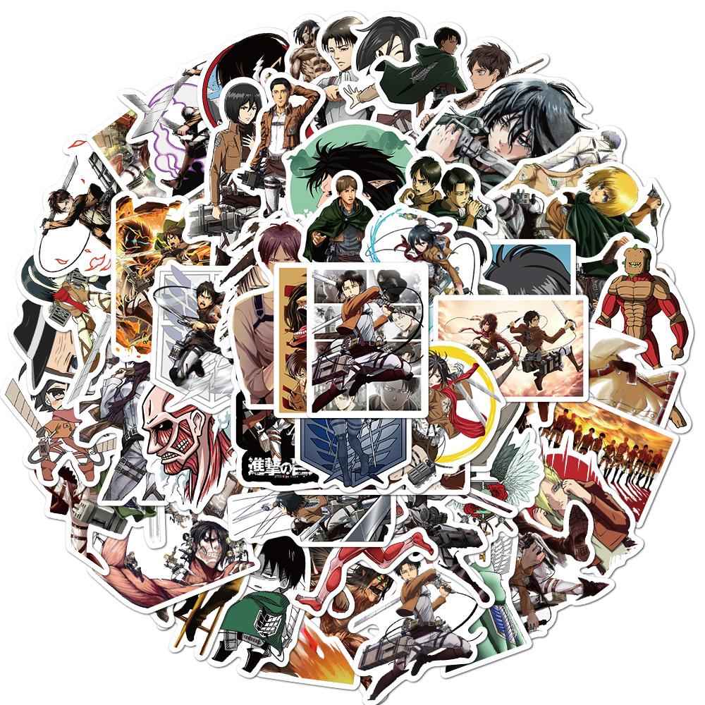 100pcs Anime Attack On Titan Graffiti Stickers DIY Phone Guitar Laptop Notebook Suitcase Cup Waterproof Sticker Kids Toy
