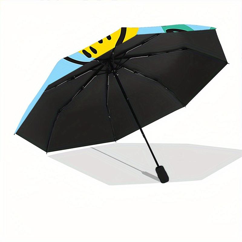 1pc Lemon Print Folding Umbrella , 8 Ribs Casual Durable Lightweight Portable Travelling Umbrella For Men & Women Yy250728056