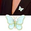 Butterfly Wing Brooch Pearls Inlay Jewelry Comfortable Wear Alloy Materials Reliable Clasp Designs