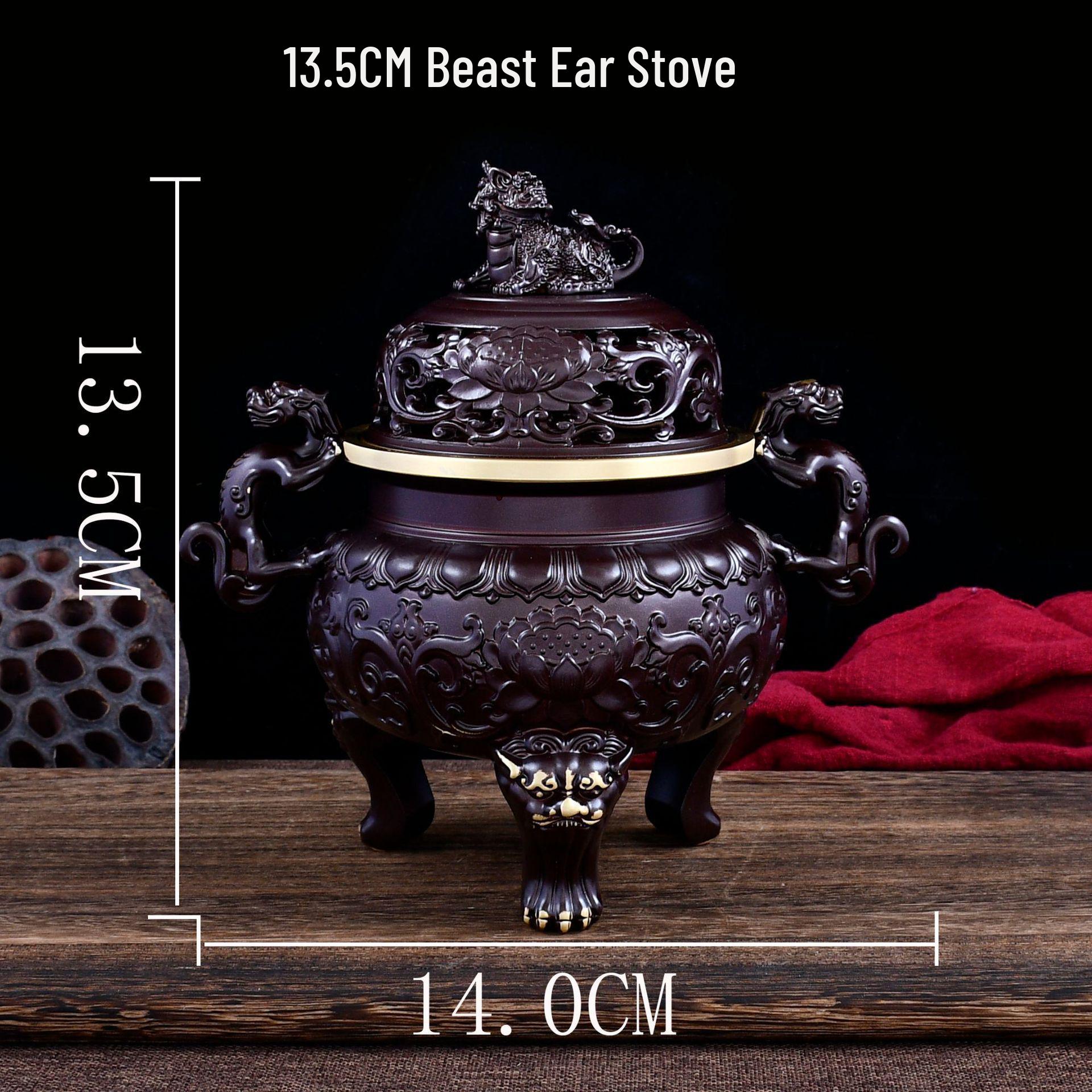 Brass Beast Ear Incense Burner Copper Ornament