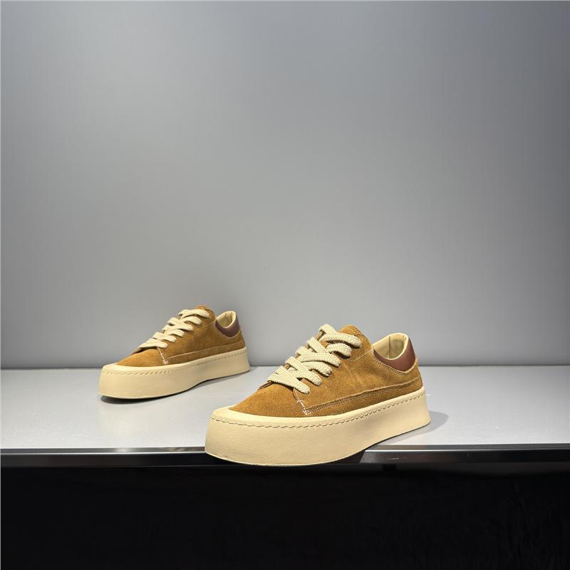 New leather platform casual board shoes low-top niche retro sub cr