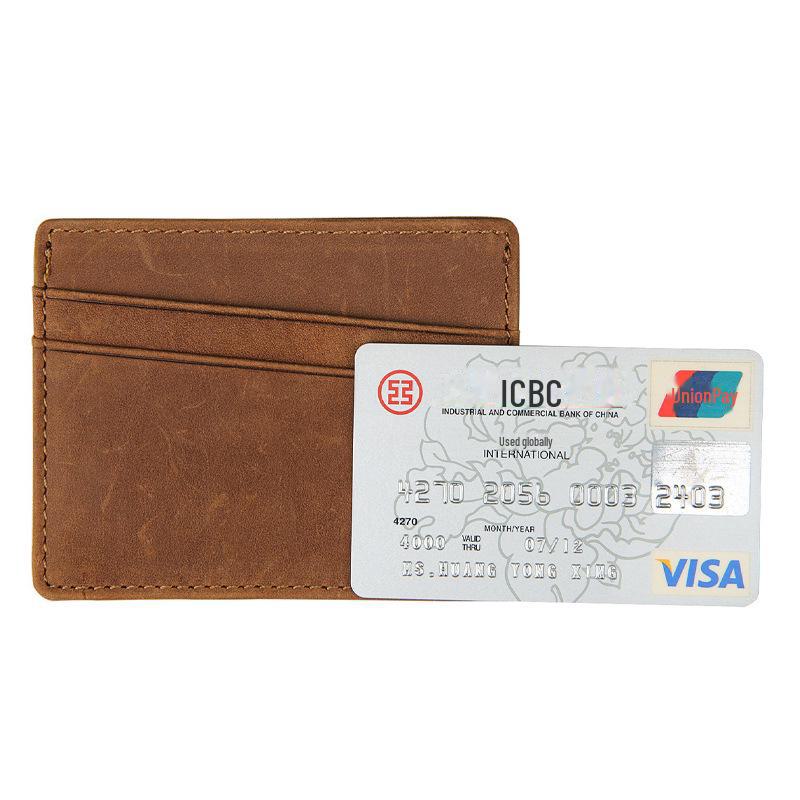 Jiameida Vintage Ekte Skinn RFID Kortholder & Myntpung