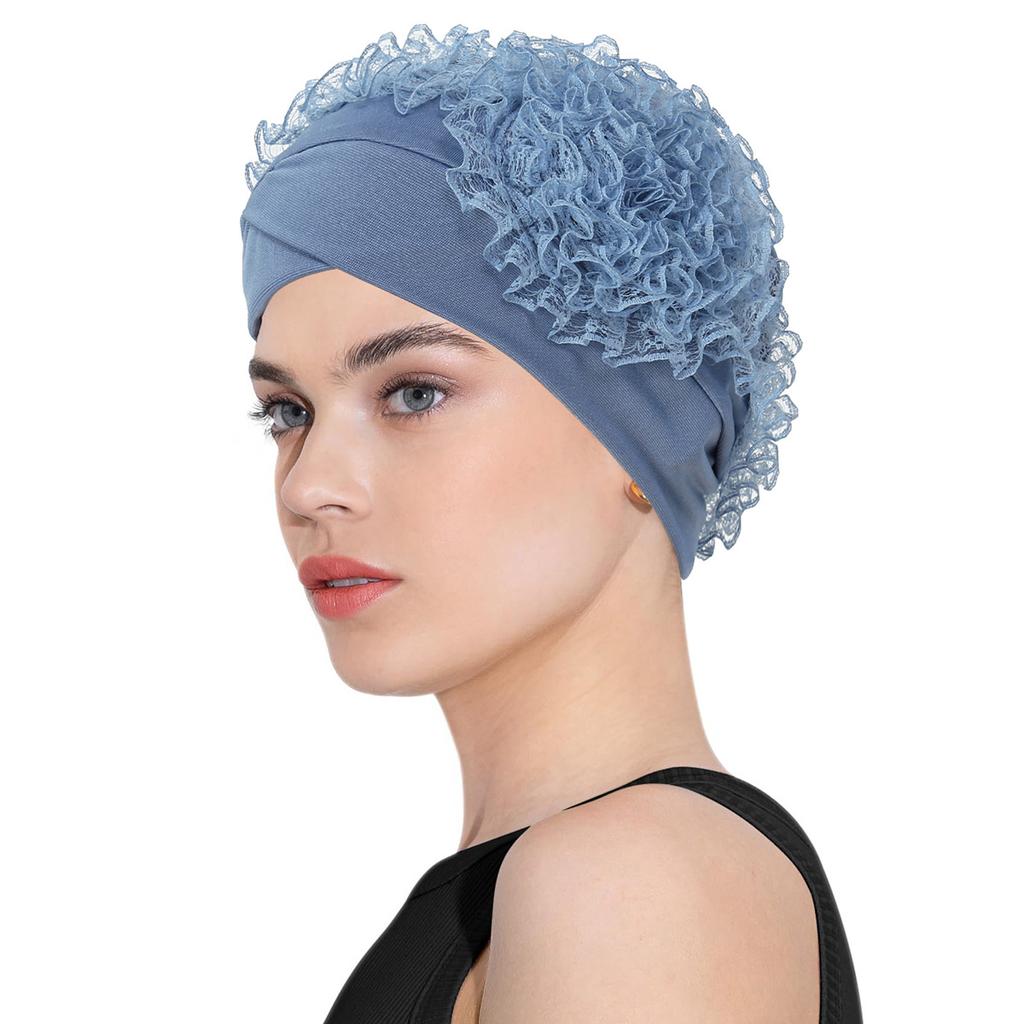 Hijabs Muçulmanos de Flor Grande para Mulheres Chapéu Turbante Sublenço Islâmico Lenço de Cabeça Feminino Chapéu Índia Turbantes Cabeça Para Mulher Hijabs Bonés