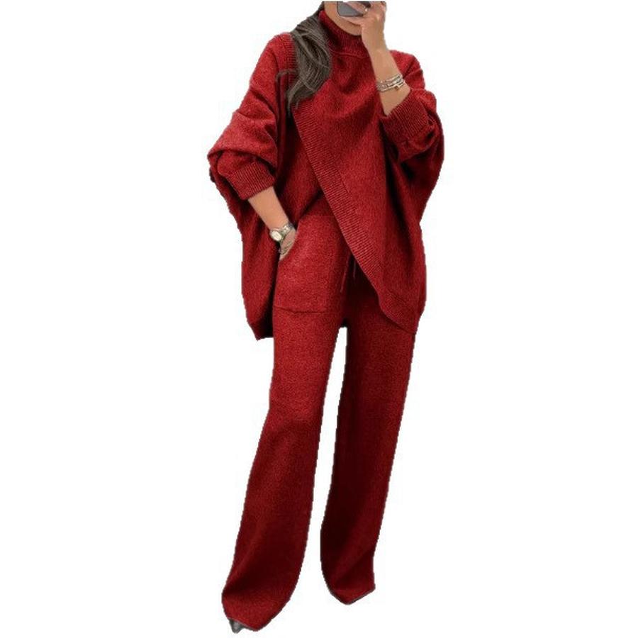 New Arrivals Women's Solid V-Neck One-Button Ruched Knitwear Set Two Piece Outfit