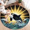 Marinelife Round Area Rug,Carpet Rug for Living Room Bedroom Sofa Playroom Decor,Non slip Floor Mat