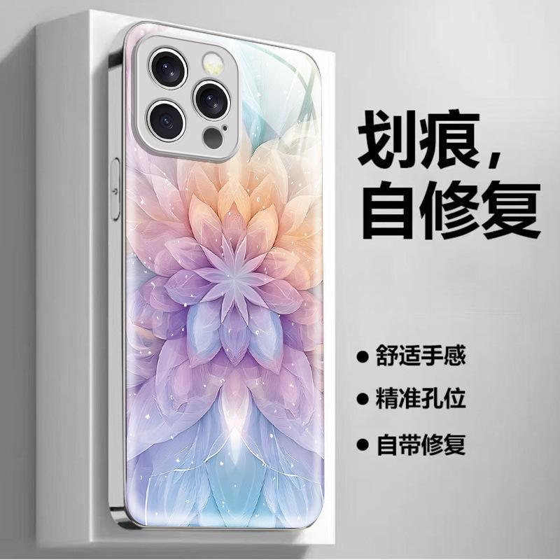 Ins Internet Celebrities with the Same Dream Gradual Change Lotus iPhone12 Epoxy Mobile Phone Case Apple 17Pro High Value Women's Models