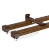 TOMOYASU Double Extendable Curtain Rail, Square, Made In Japan, Wood Grain Finish, Sizes 1.1-2m, Light Oak, Z3K