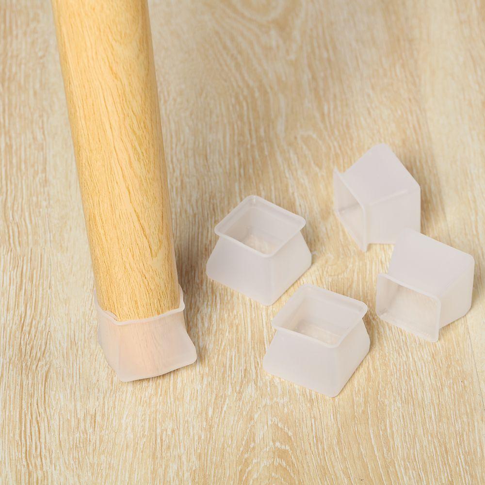 Floor Protectors Brown Color White Grey Chair Leg Caps Silicone Table Cover Square