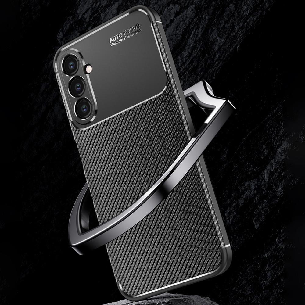For Samsung Galaxy A24 4G (162.1 X 77.6 X 8.3mm) Carbon Fiber Texture Phone Case Drop Resistant TPU Phone Cover