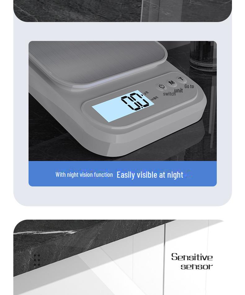 Beiyue High-Precision Stainless Steel Kitchen and Coffee Scale - 0.1g Accuracy